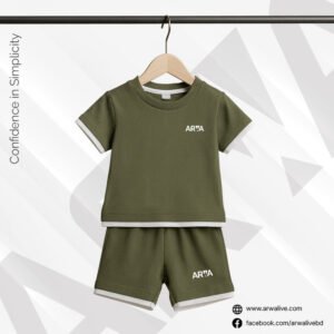 Baby Boy T-Shirt & Shorts Summer Set – Teal Green