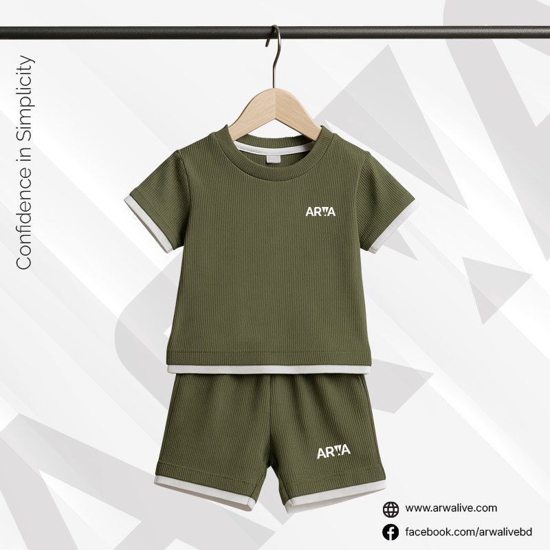 Baby Boy T-Shirt & Shorts Summer Set – Teal Green