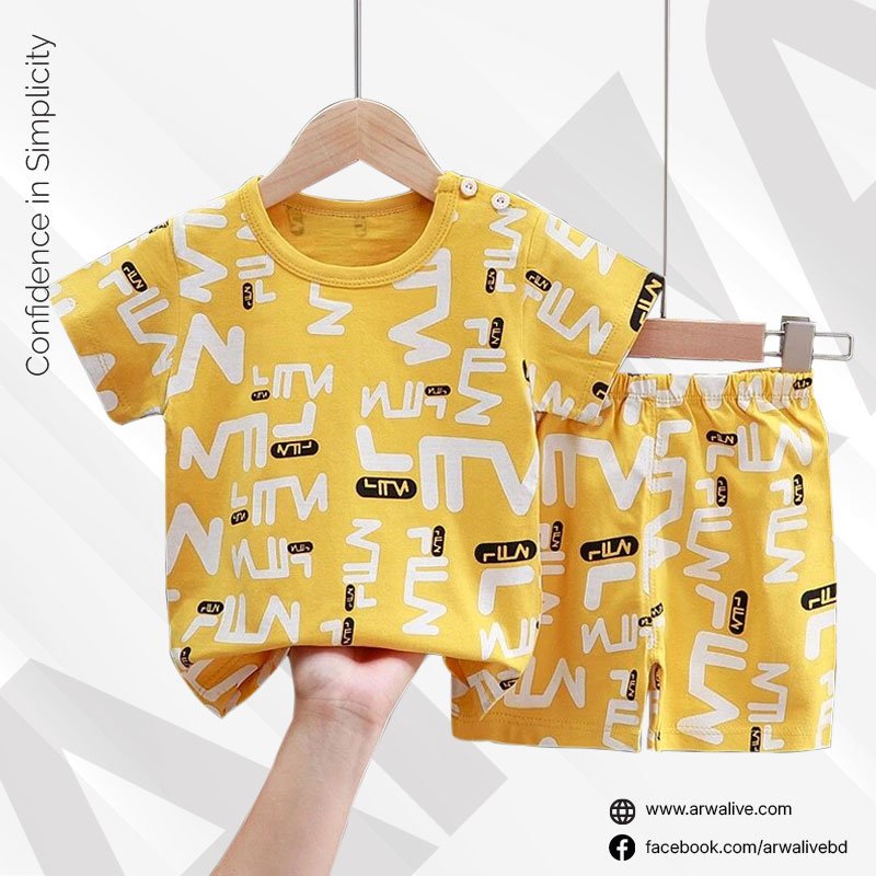 Baby Boy T-Shirt & Shorts Summer Set – Yellow