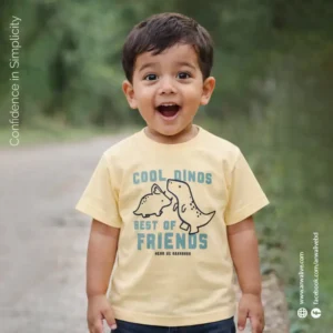 Cool Dinos T shirt Yellow Carton Print